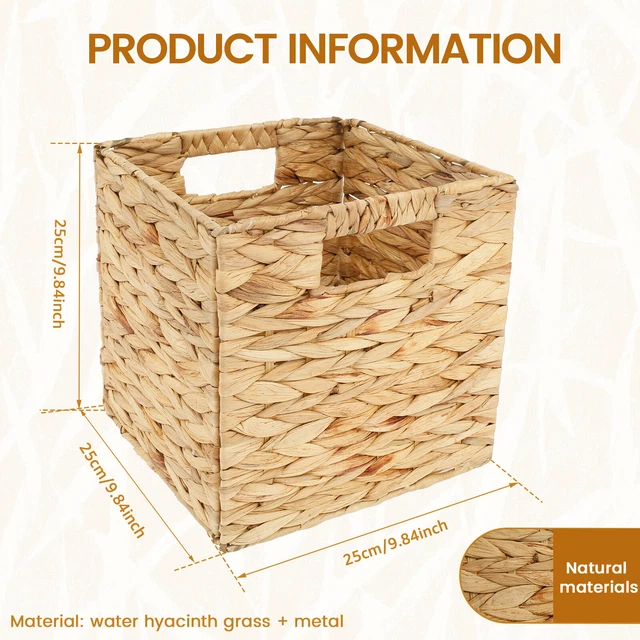 Cabilock Bamboo Storage Basket Set Stackable Pantry Bins Woven Basket For Desktop Multi-purpose Organizer For Toys Sundries