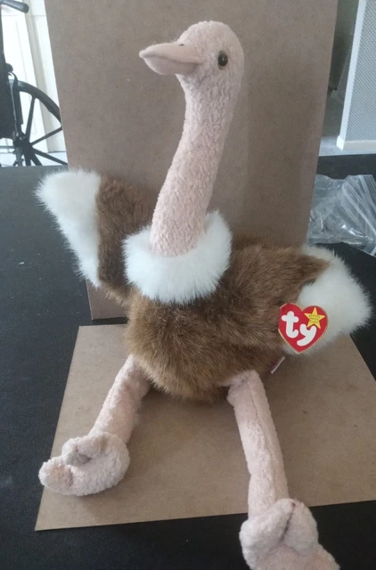 Ty Beanie Buddy Stretch the Ostrich 1998 Bird Rare Stuffed Animal Plush 15" Tall
