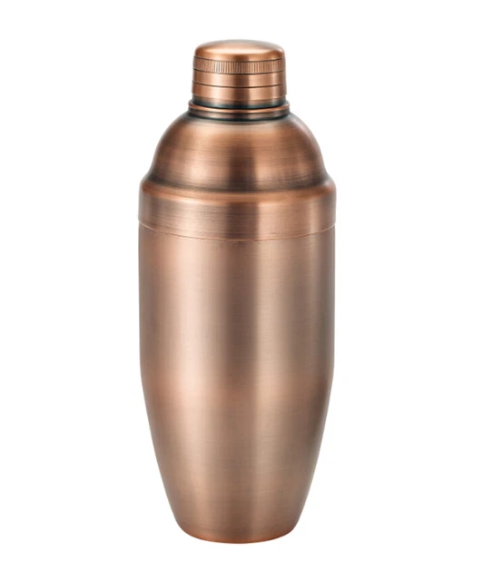 Winco BASS-16AC After 5 Antique Copper Finish 16 oz 3-Piece Shaker Cup