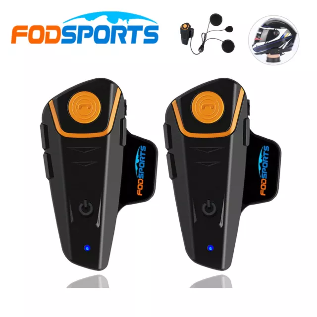 1000M Bluetooth Motorrad Headset Intercom Helm Gegensprechanlage Kopfhörer BT-S2