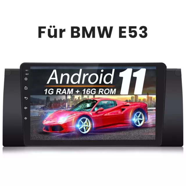 Für BMW X5 E53 2000-2007 9" GPS Autoradio NAVI Android 11 USB BT DAB FM RDS SWC