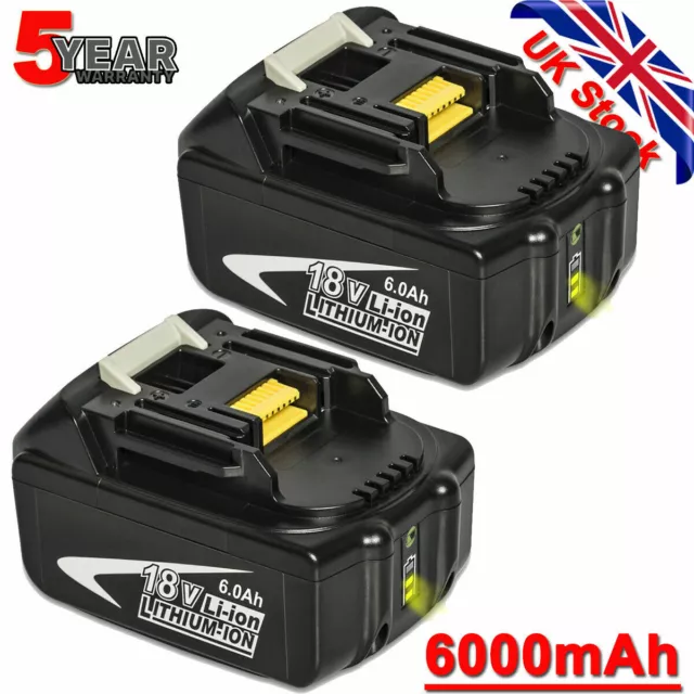 2X 18V For Makita BL1850 18Volt 6.0Ah LXT Li-Ion Cordless Battery BL1860B BL1830