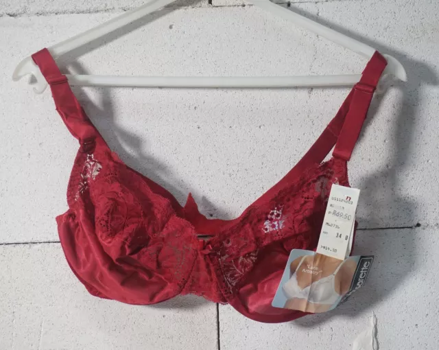 Original Vassarette Lace Artistry BH Büstenhalter mit Spitze rot Größe 34 D