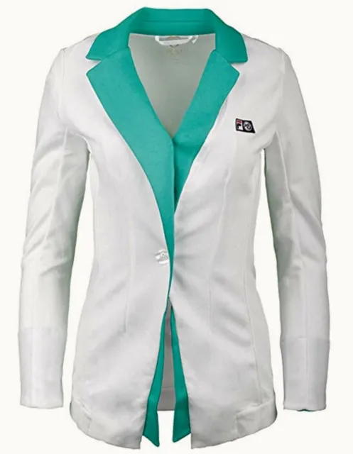 LOVE FILA Marion Bartoli White Green MB Blazer Tennis Jacket NEW Womens Sz S M