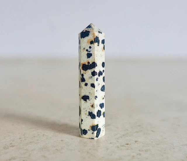 Natural Dalmation Jasper Stone Single Point Healing Rock Reiki Energy Handmade