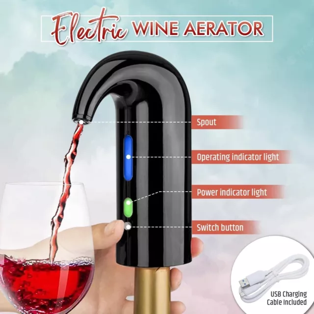 Smart Electric Wine Aerator Automatic Dispenser Decanter Pourer Rechargeable