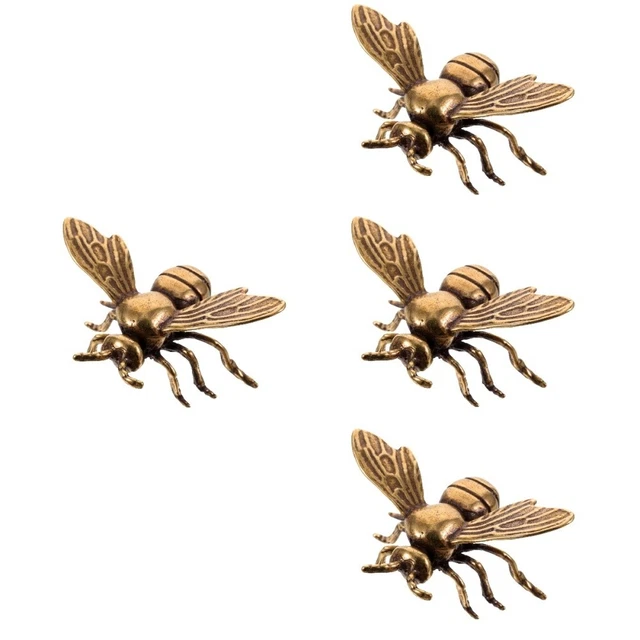 4 Pieces Bumblebees Embellishment Brass Rustic Cabinet Knobs Handle