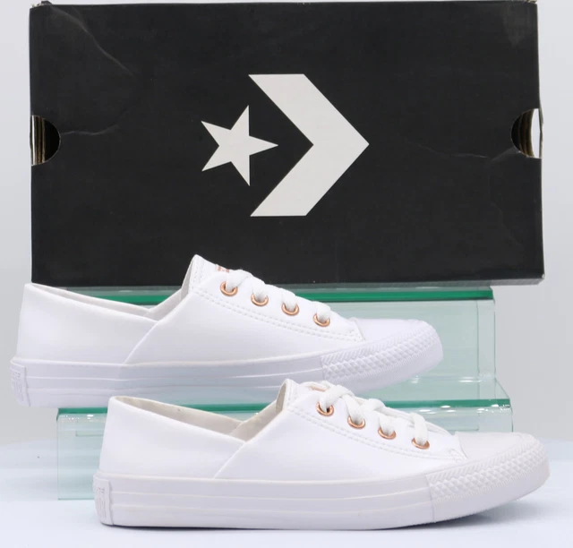 Converse white gold all star coral craft pu deals ox trainers