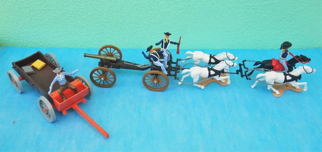 cherilea far west wagon chariot buckboard + attelage + us artillerie ech. timpo