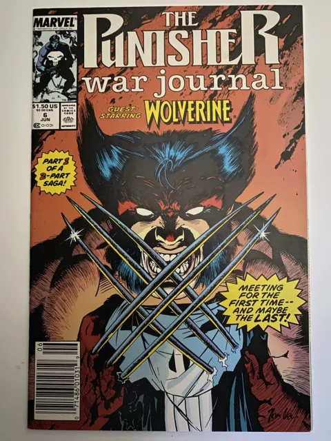 The Punisher War Journal #6  Newsstand Marvel🔥Jim Lee Cover. Wolverine