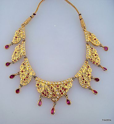 vintage antique tribal old silver gold vermeil gold gilded necklace choker