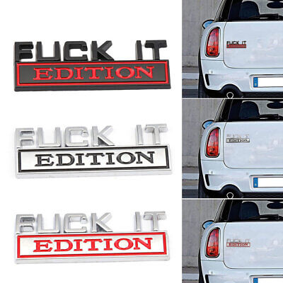 2pcs Black FUCK-IT EDITION Emblem Badge Decal Sticker Universal Car Accessories