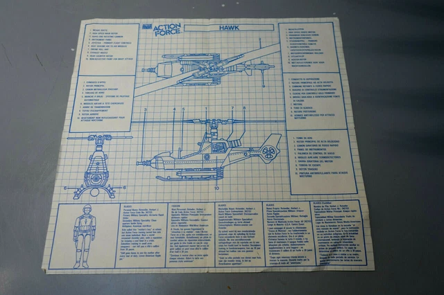 VINTAGE ACTION FORCE/GI Joe Hawk Helicopter Instructions-Blueprints EUR ...