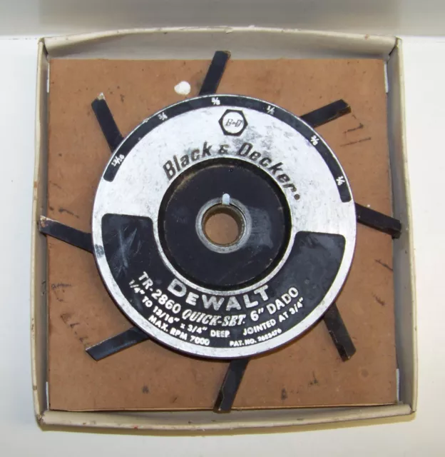 Vintage DeWalt Black & Decker 6" Quick Set Dado TR-2860 5/8" Arbor Hole