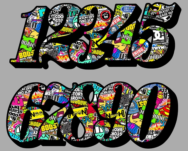 Autodomy Autocollants Stickers Numero Moto MotoCross 10 Unités Pour Moto Quad ATV - Foto 9