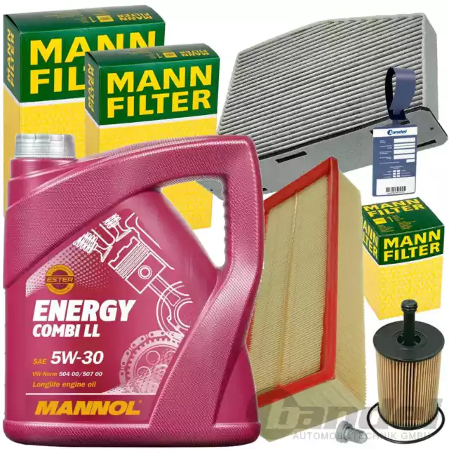 MANN FILTER FILTERSET+MANNOL 5W30 ÖL für VW TOURAN 1T GOLF 5 6 1.9 2.0 TDI