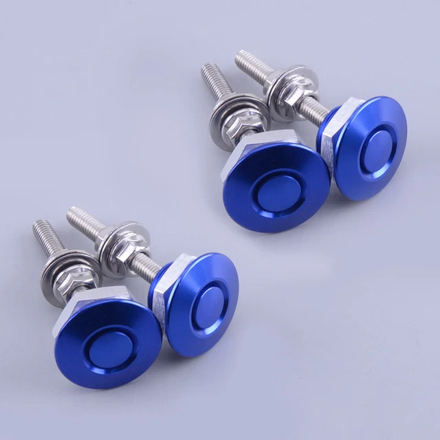 4x Car Quick Release Bumper Latch Push Button Bonnet Hood Pin Lock Clip Kit