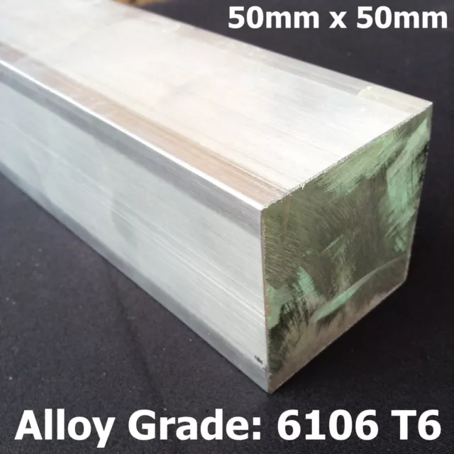 50mm Thick Aluminium Square Bar upto 300mm Length Rod Alloy Grade 6106 T6