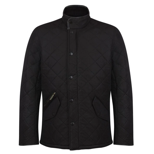 Barbour MQU0281 International Mens Powell Quilted Jacket In Black Sizes S - 3XL