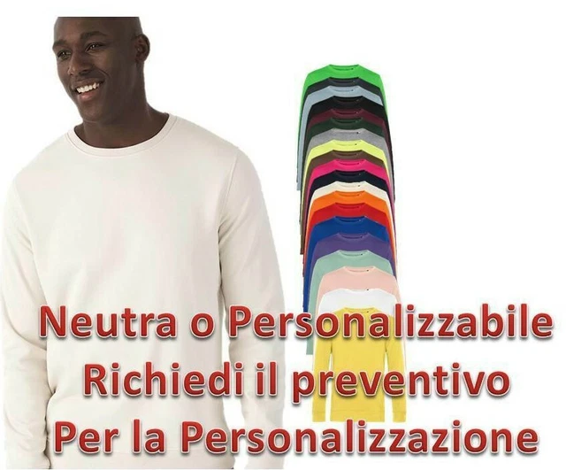Felpa Girocollo Da Uomo non Garzata Da Lavoro Cotone Ring-Spun Maglia In Felpa