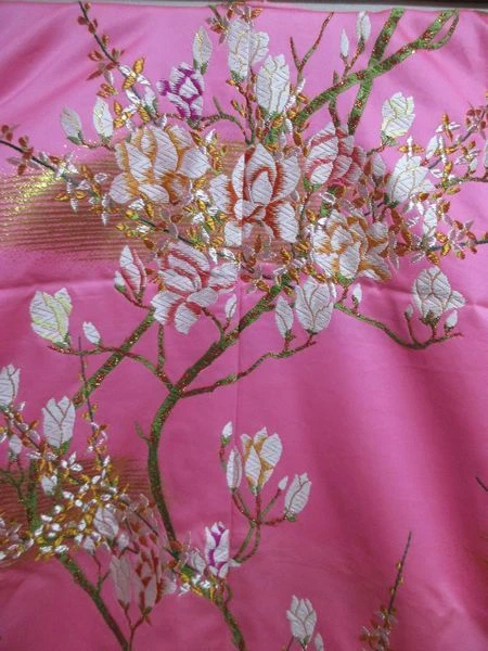 Japanese Kimono Uchikake Luxurious Wedding Embroidery Pure Silk Flower Pink K285 2