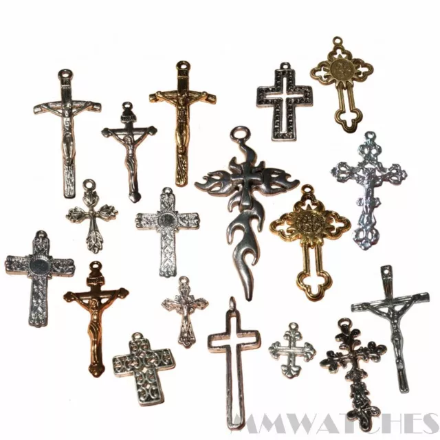 NEU 18 Stck. oder 36 Stck. TIBETISCHES SILBER RELIGIÖSES KREUZ CHARM ANHÄNGER, VERSCHIEDENE TS20