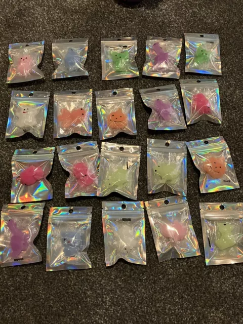 20 Pack Of Individually Sealed Squidgee Toys Wholesale Joblot Party Bags Kids