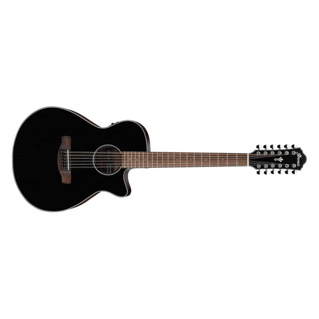 Ibanez AEG5012-BKH - Guitare électro-acoustique 12 cordes - Black high gloss