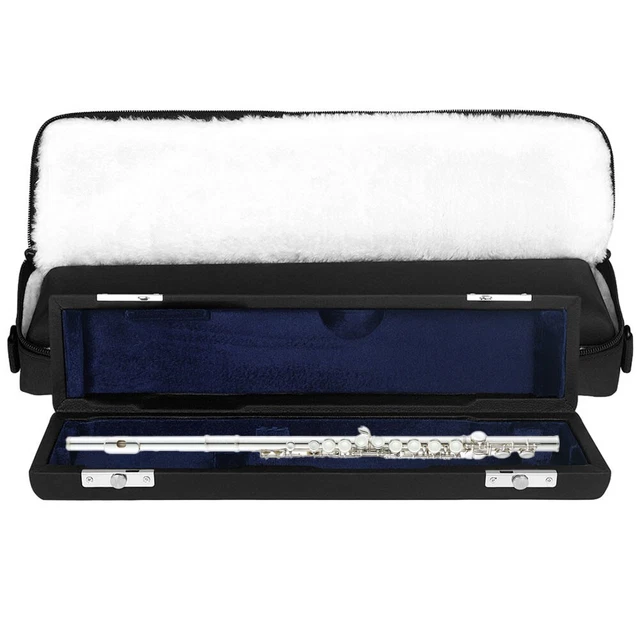 Lightweight Flute Case Leather Box for 16 Hole Flutes with Bag and Strap