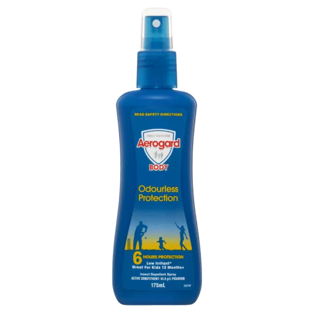 Aerogard Odourless Protection Pump 175mL Body Insect Repellent 6 Hour Protection