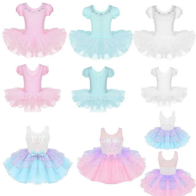 Mufeng Mädchen Ballettkleid Mit Pailletten - Glitzer Tanzkleid Mit Tutu Rock Für Bühnenauftritte