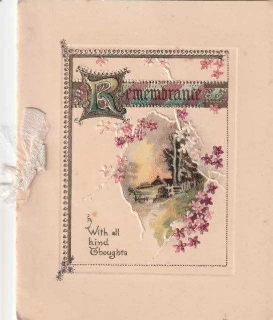 Victorian/Edwardian Embossed Folding  Christmas  Card.