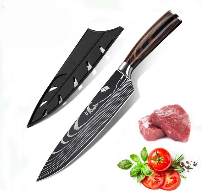 8 Zoll Kochmesser Küchenmesser Schneidemesser Edelstahl Damaskus Muster Küche DE