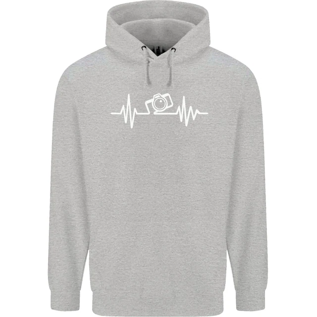 Felpa con cappuccio Photography Pulse Photographer ECG da uomo 80% cotone