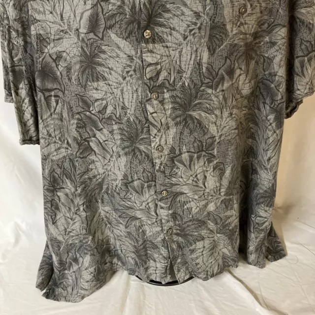 BATIK BAY MENS Hawaiian Camp Aloha Shirt XXL 2XL Gray Floral Free ...