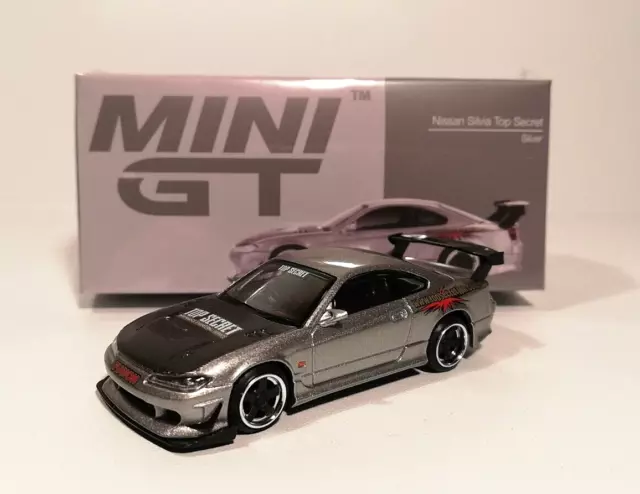Nissan Silvia S15 "Top Secret" (Metallic Silver) 1/64 TSM Mini GT