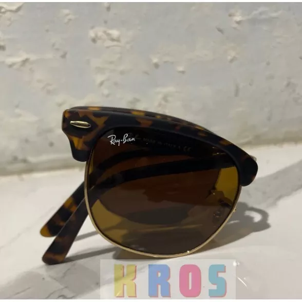 Rayban clubmaster folding Tortoise List Gold 51 mm Sunglasses RB2176  901