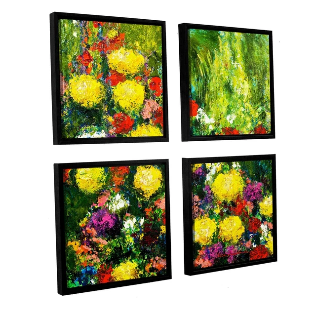 ArtWall Allan Friedlander 'Savannah' 4 Piece Floater Framed  Extra Large