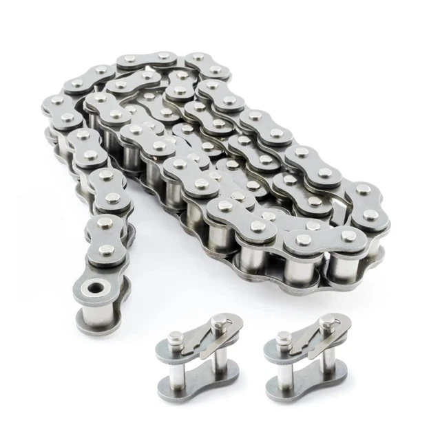 #40 Stainless Steel Roller Chain - 10 Feet + 2 Free Connecting Links - #4...