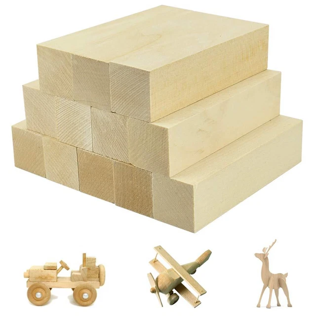 Favengo 12 Pezzi Blocchi per Intaglio in Legno Blocchi di Legno Non Finiti L