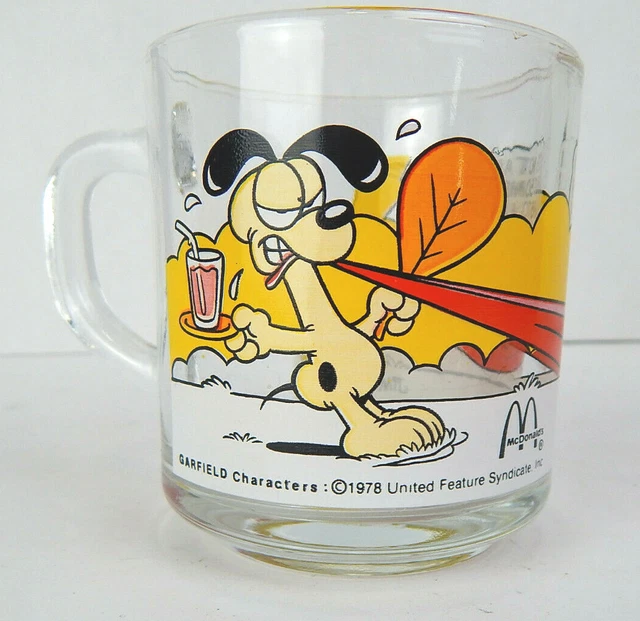 Vintage 1978 McDonalds Garfield Glass Mug Its Not a Pretty Life Jim Davis
