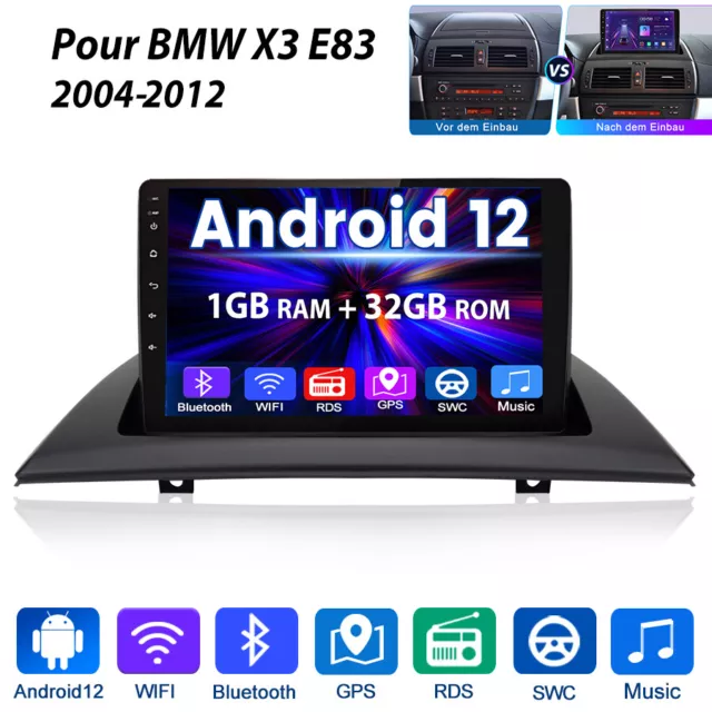 Pour BMW X3 E83 2004-2012 9" Android12.0 Autoradio 2Din GPS Navi BT DAB WIFI 32G