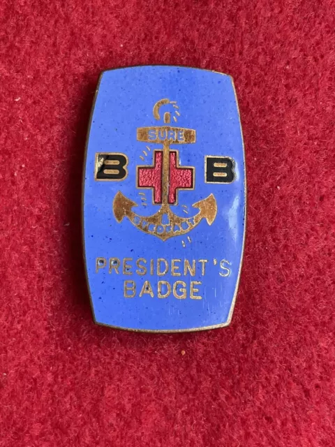 Vintage Old Boys Brigade Brass & Enamel Presidents Badge