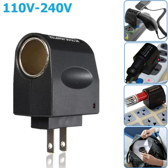 AC WALL OUTLET To 12V DC Car Cigarette Lighter Converter Socket Adapter