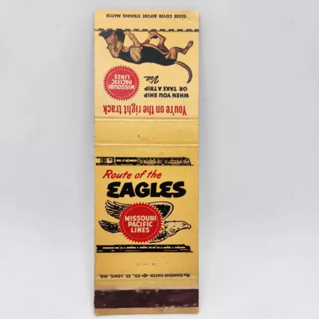 Vintage Matchcover Missouri Pacific Lines Bloodhound Route of the Eagles Adverti