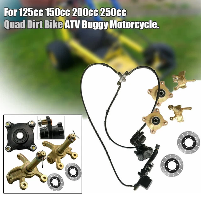 ATV Front Wheel Hub, Steering Spindle, Brake Caliper For Go Kart Buggy 4 Stud