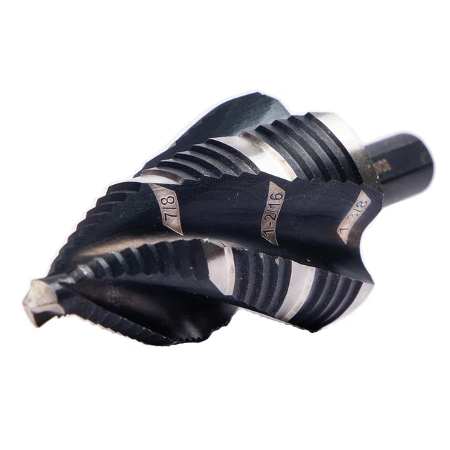 Four Spiral Flute M35 Cobalt Step Drill Bit Set 1/4" - 1-3/8"(19 Sizes),Impact R