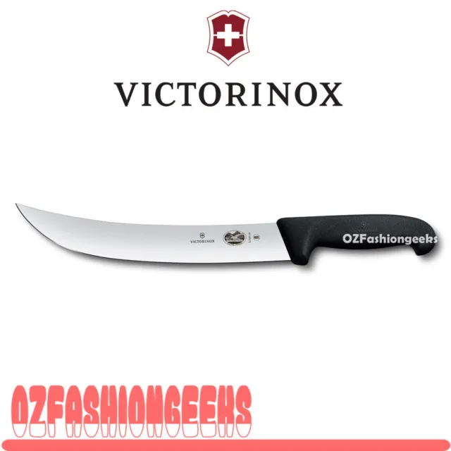 Victorinox Fibrox Pro Cimeter Knife 25cm Curved Wide Blade Black 5.7303.25 PI