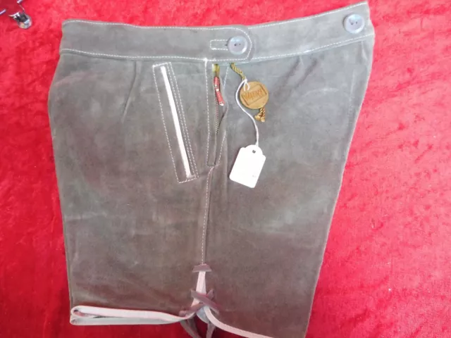 Alta Qualità Pantaloni IN Pelle, Tgl 104 , Fatto Germania, Corti, per Bambini