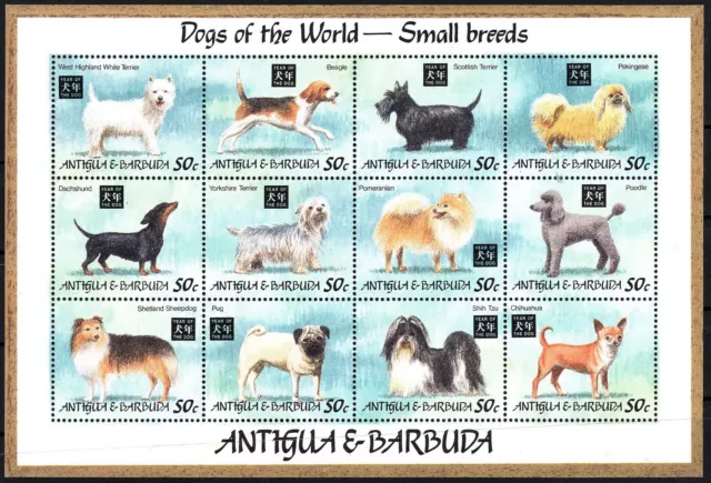 Antigua Barbuda - Hunderassen Kleinbogen postfrisch 1984 Mi. 1953-1964